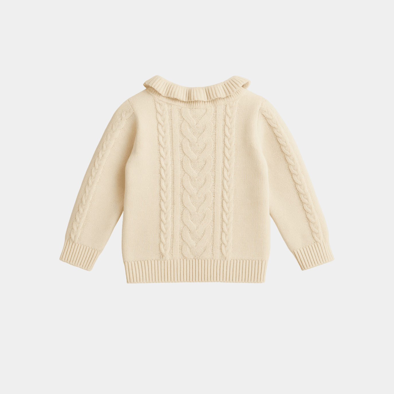 Baby Girl Knitted Sweater – Cream - KIDKO