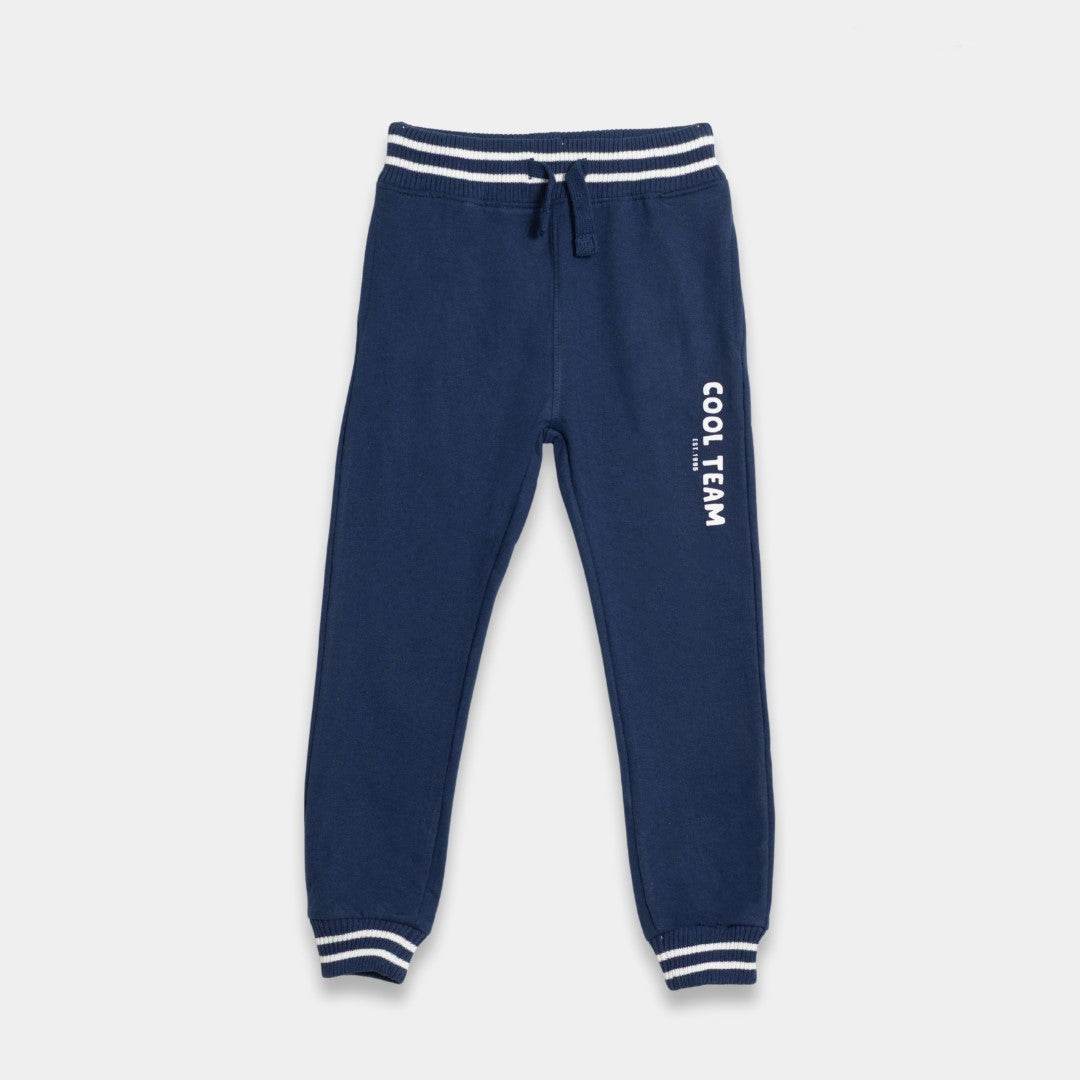 Boys Cotton Trousers – Navy Blue Cool Team - KIDKO
