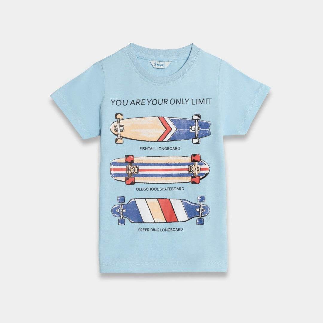 Boys Cotton T-shirt – Skateboard Print - KIDKO
