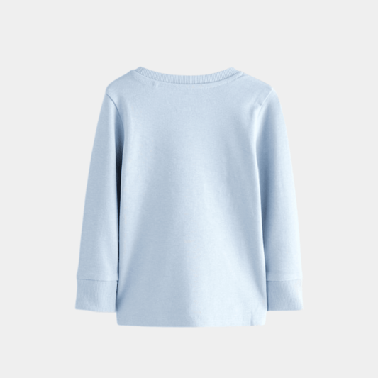 Boys Long Sleeve Snooze T‑Shirt – Light Blue - KIDKO