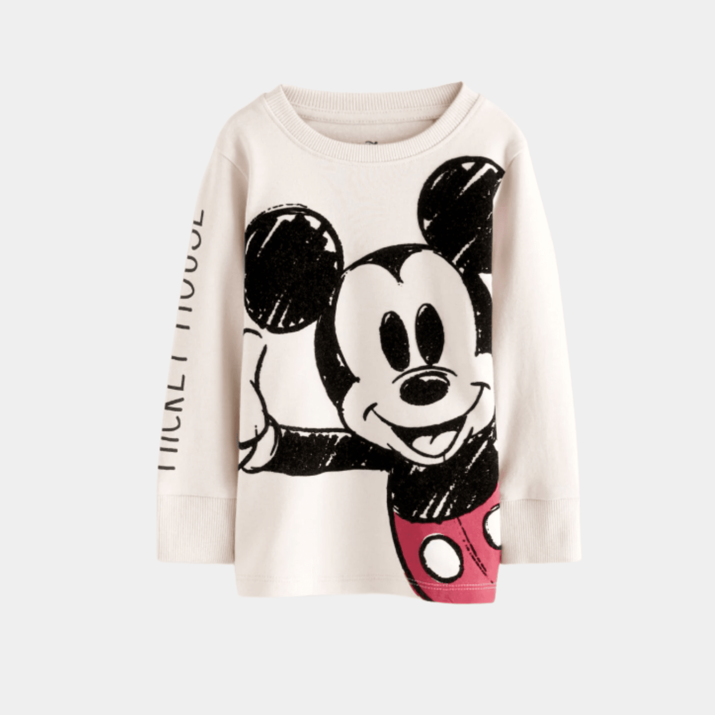 Boys Full Sleeve Mickey Mouse Shirt – Off White Graphic - KIDKO