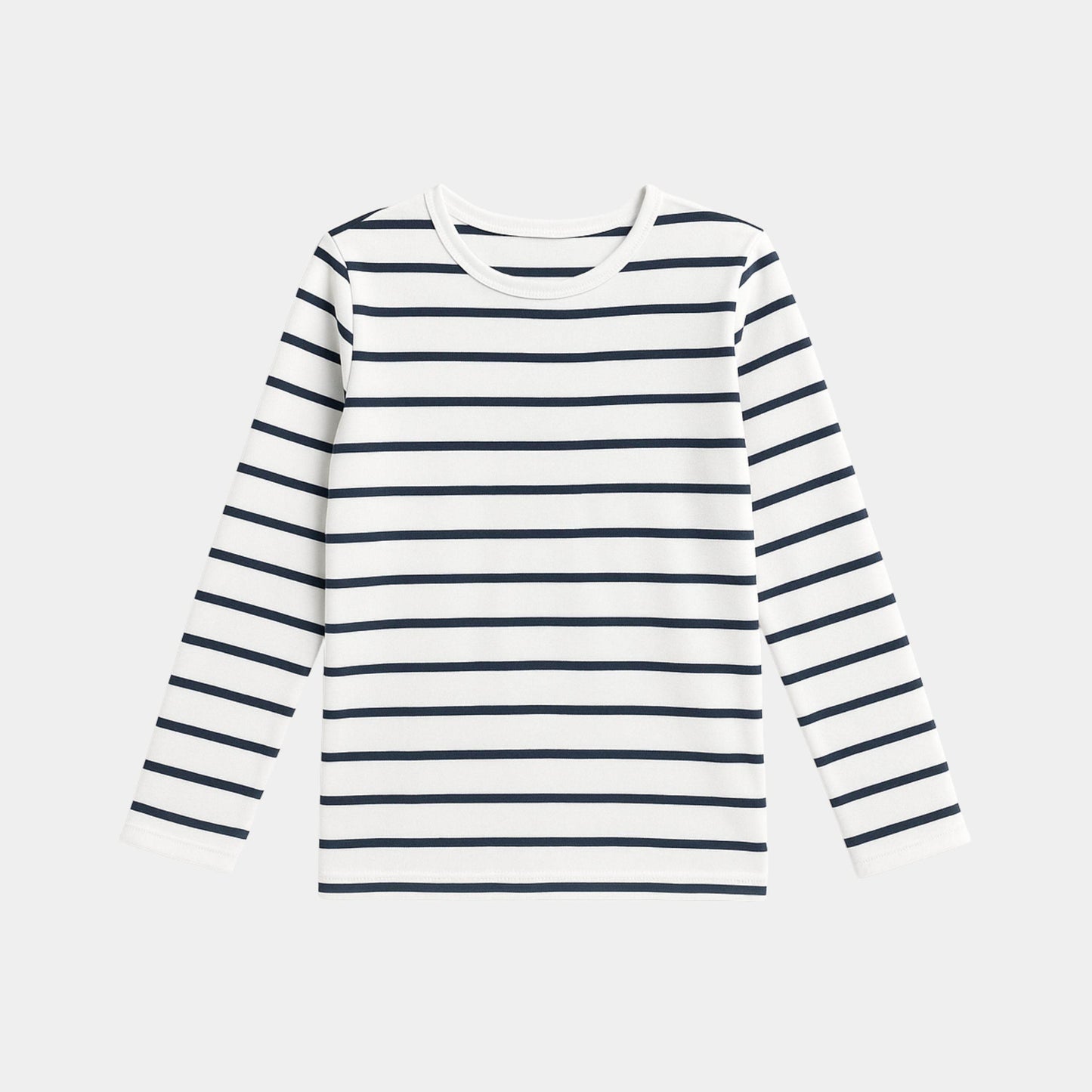 Boys Full Sleeve Striped Top – White with Black Stripes - KIDKO