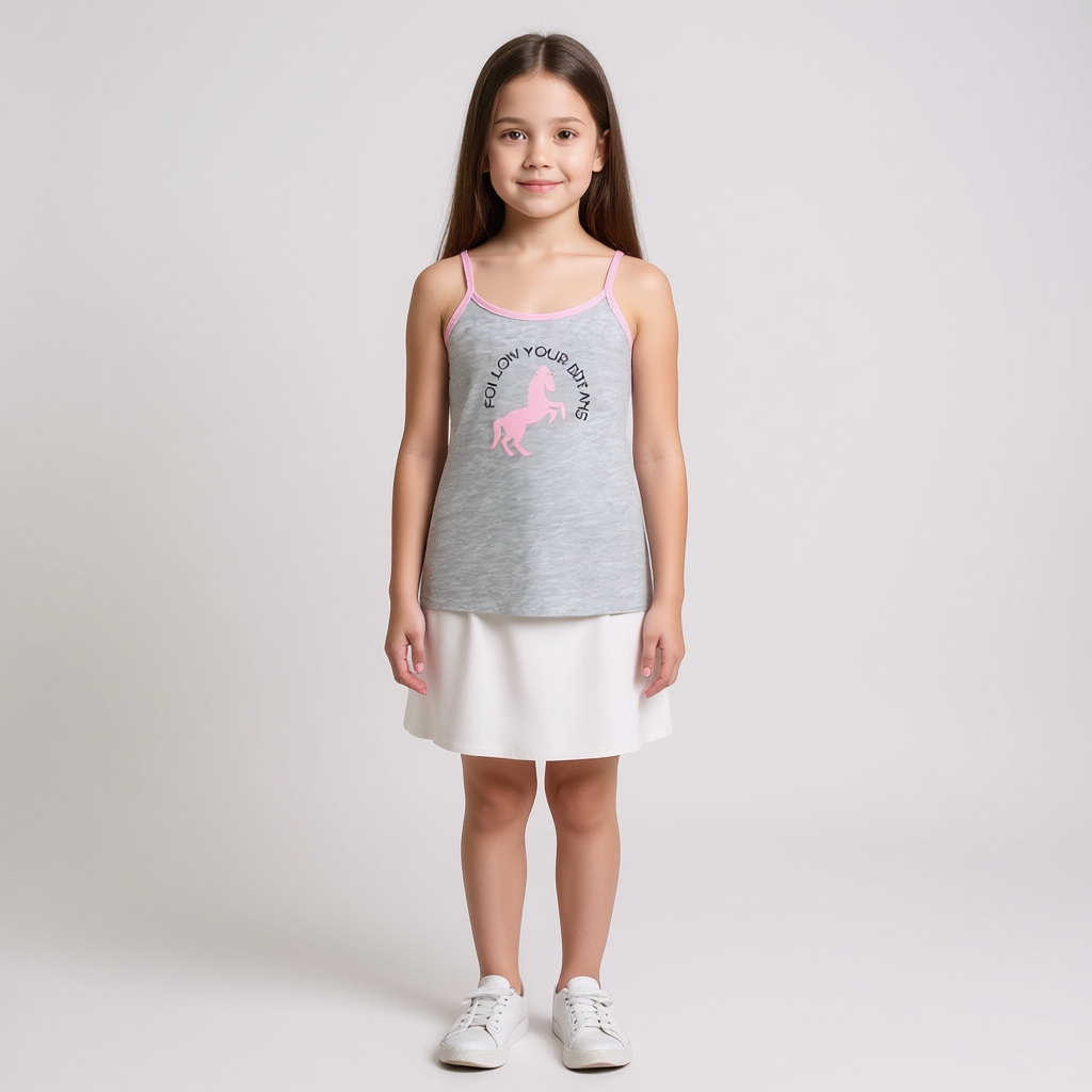 Girls Summer Camisole Top – Gray