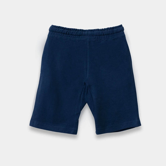 Boys Long Casual Shorts - Navy Blue Color - KIDKO