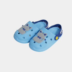 Kids Sky Blue Cartoon Clogs – Soft Cushion Slip-On Summer Sandals