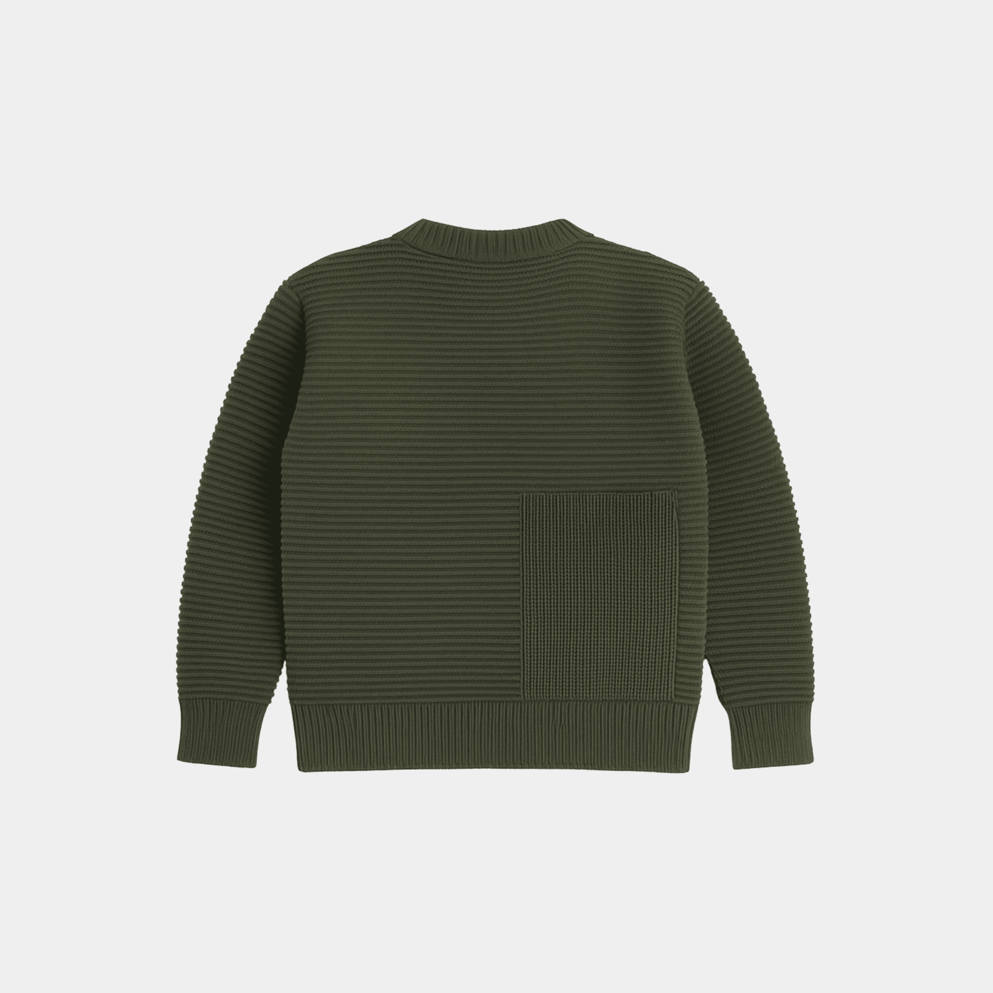 Boys Knitted Cotton Sweater – Olive Green - KIDKO