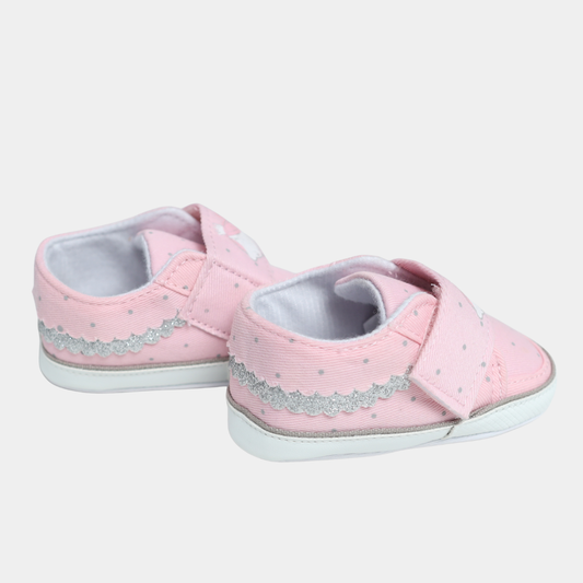 Baby Rose Pink Non-Walker Shoes - Print