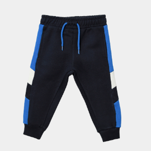 Boys Navy & Blue Color Block Tracksuit