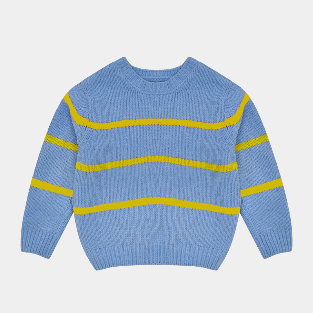 Soft Yellow Striped Knit Sweater for Kids – Unisex