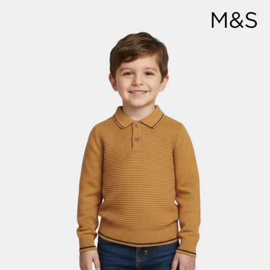 Boy Polo Light Weight sweater Shirt – Orange Color