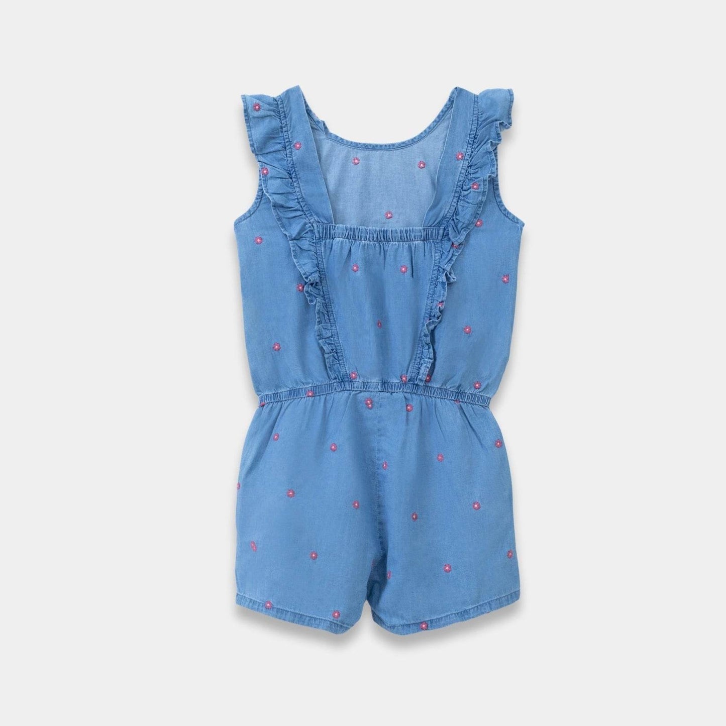 Girls Cotton Dress - Marine Blue Color - KIDKO
