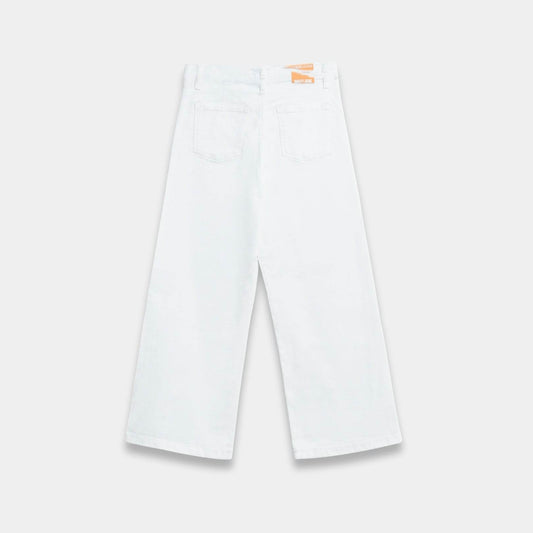 Girls Wide-Leg Jeans - White Color - KIDKO