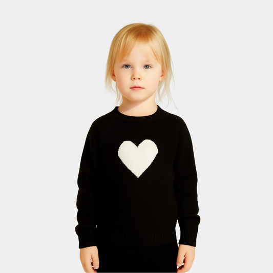 Cute Heart Knit Sweater – Soft Winter Pullover