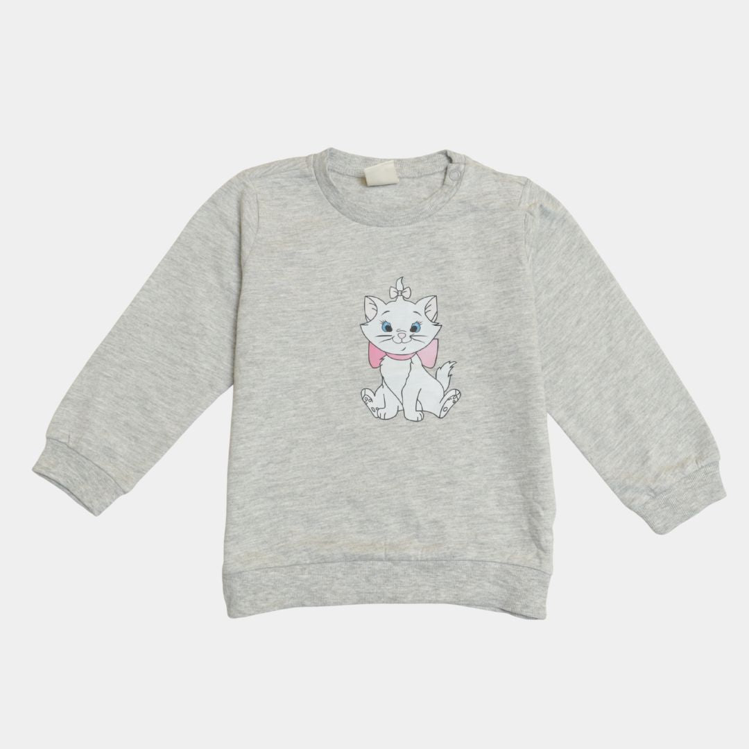 Cute Cat Print Sweatshirt for Girls – Soft & Cozy Winter Wear