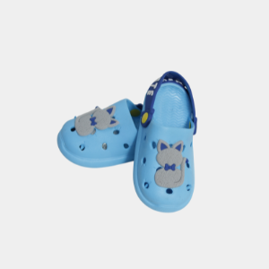 Kids Sky Blue Cartoon Clogs – Soft Cushion Slip-On Summer Sandals