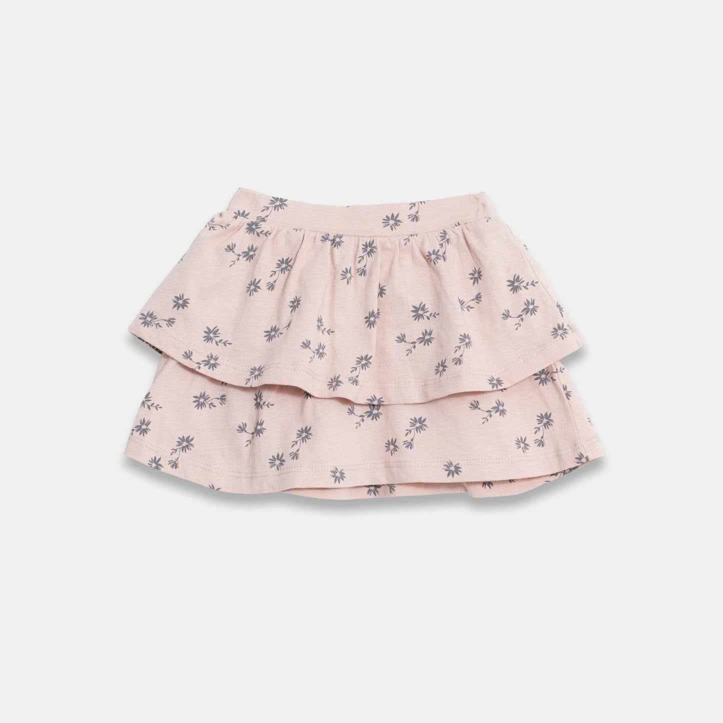 Toddler Girls Ruffle Jersey Skirt - Peach Color - KIDKO
