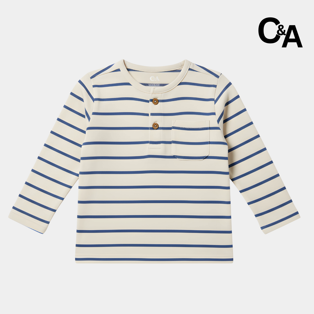 Full Sleeves Blue Striped Shirt with Pocket