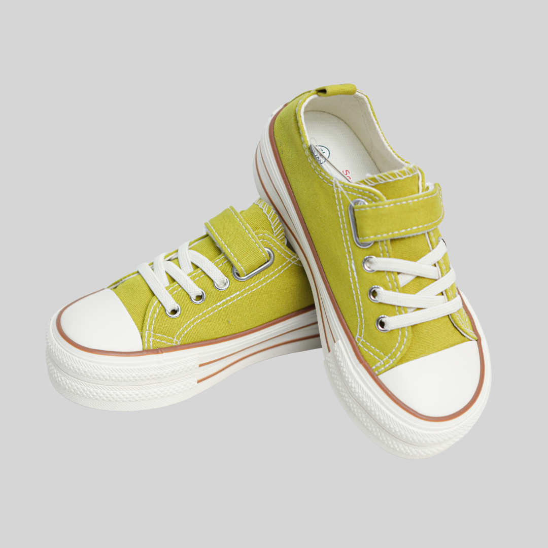 Kids Yellow Canvas Sneakers – Bright Casual Everyday Shoes