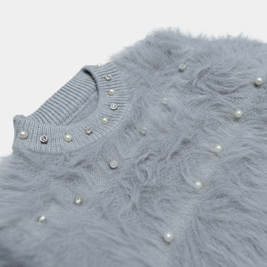 Soft Blue Fuzzy Pajama Set for Girls - Soft & Warmy