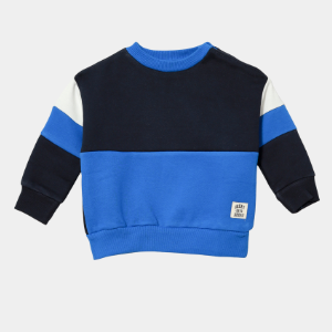 Boys Navy & Blue Color Block Tracksuit
