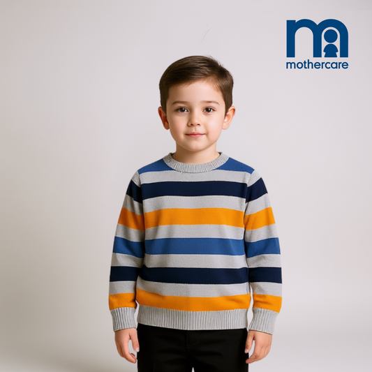 Boys Textured Knit Sweater – Multicolor