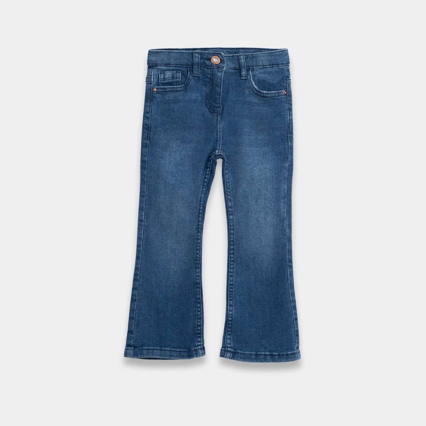 Girls Blue Bell‑Bottom Denim Jeans - KIDKO