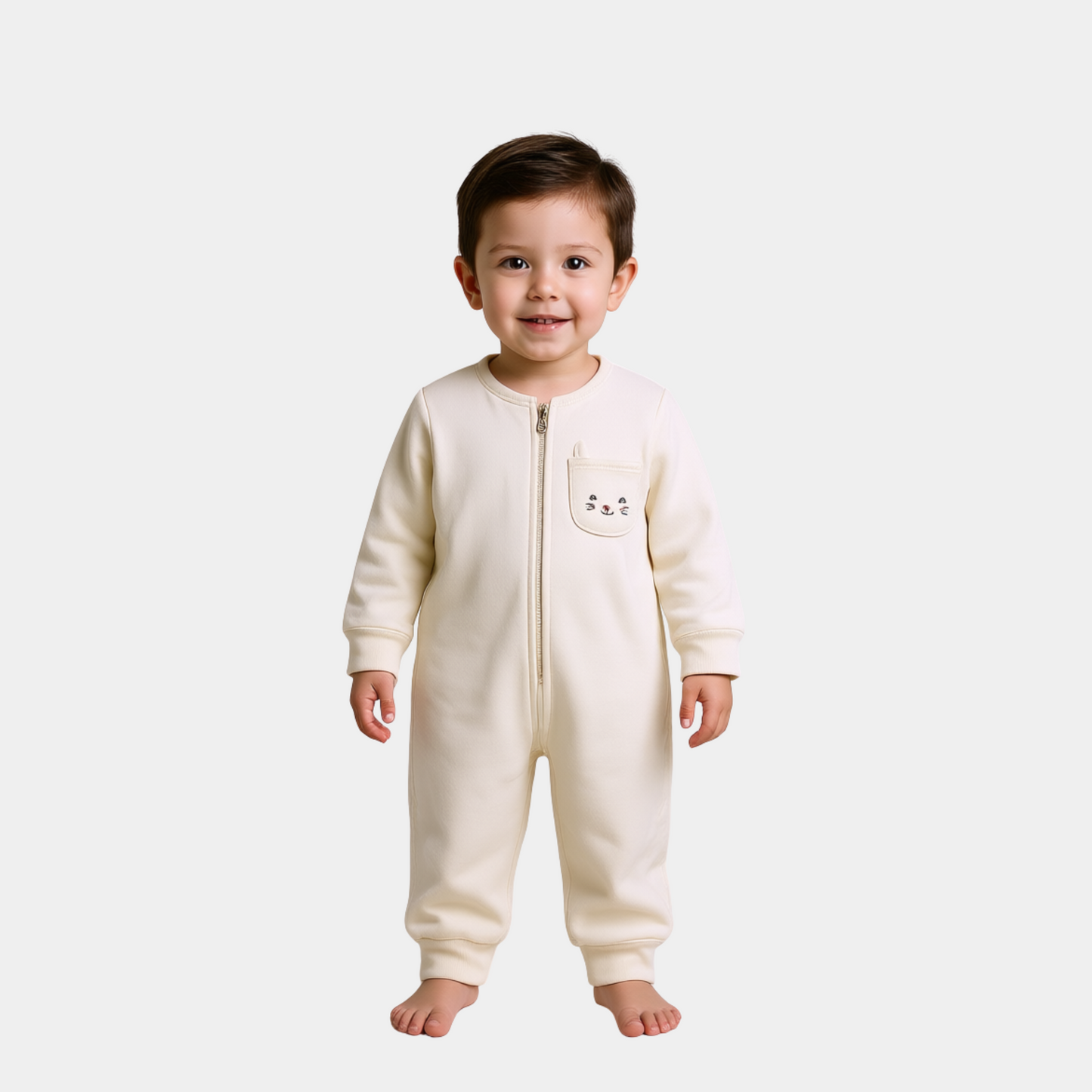 Baby Unisex Sleepsuit – Cream Ivory Sleep & Play