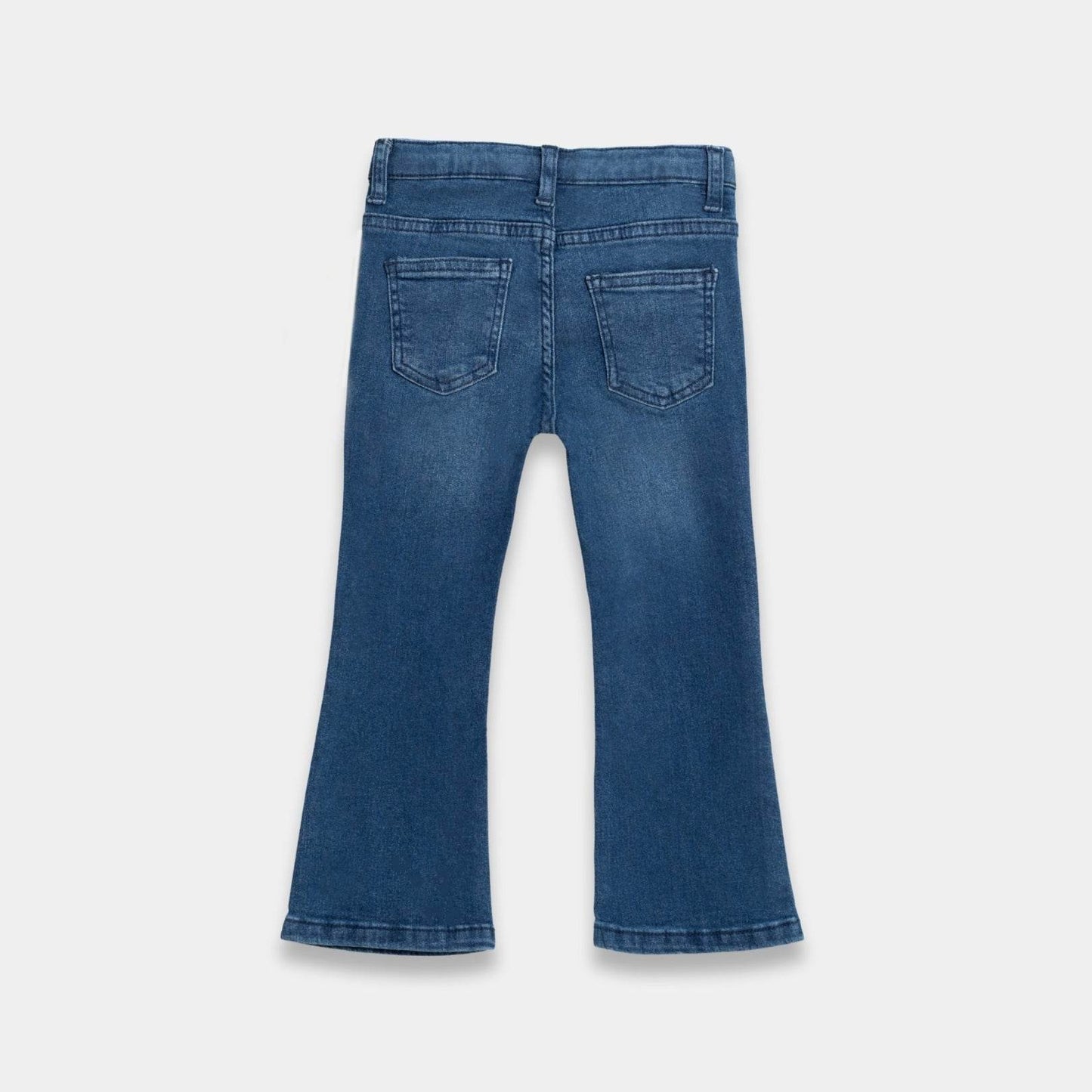 Girls Blue Bell‑Bottom Denim Jeans - KIDKO