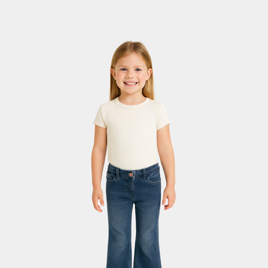 Girls Blue Bell‑Bottom Denim Jeans