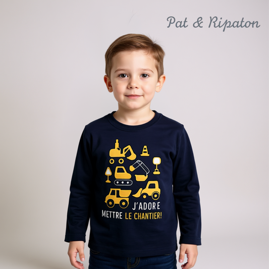 Boys Truck Pattern Cotton shirt – Navy Blue