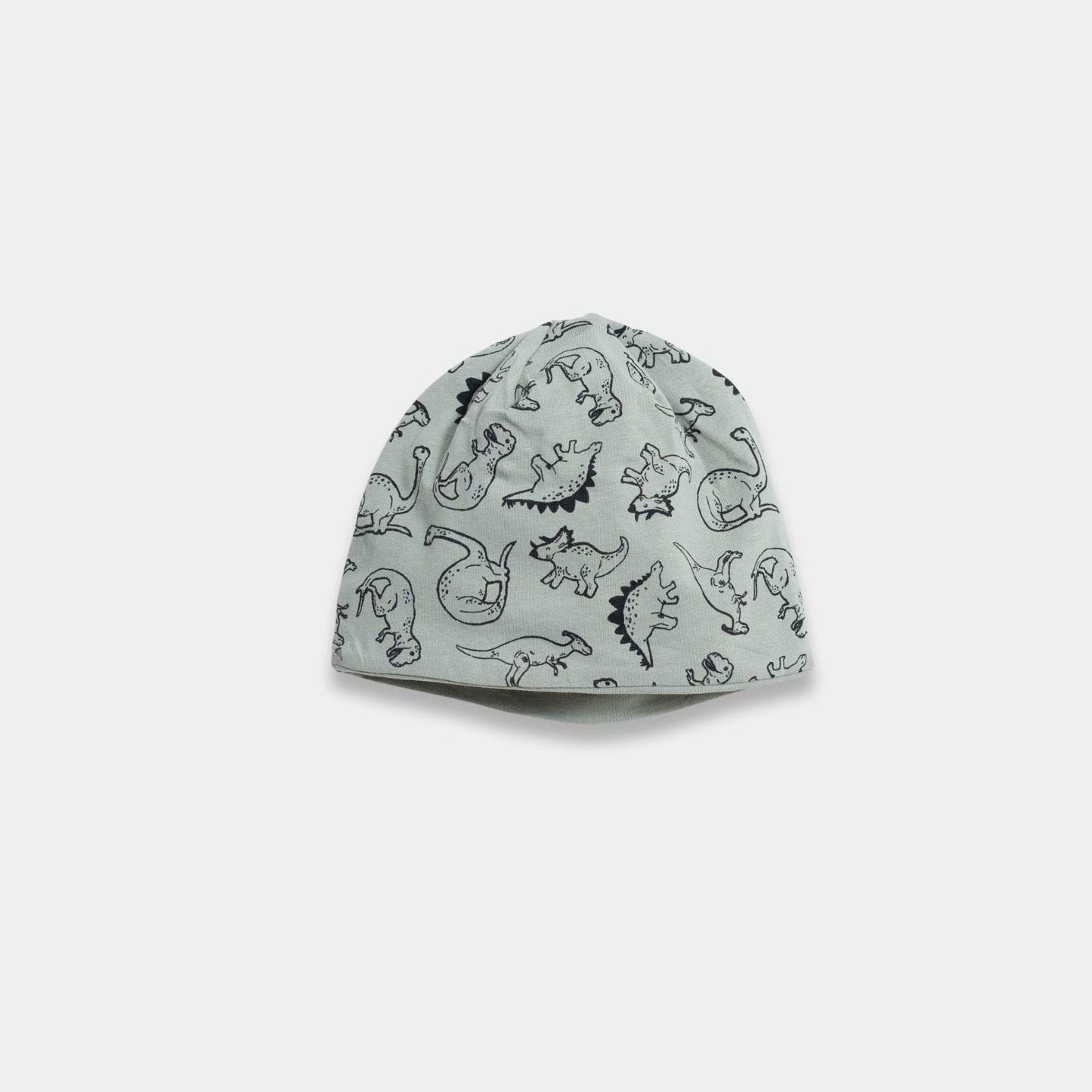 Boys Dinosaur Print Beanie Cap - Gray - KIDKO