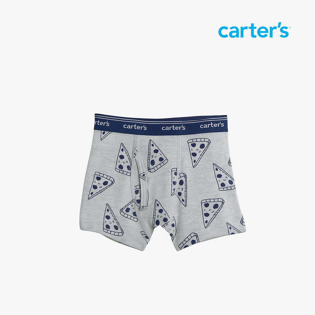 Boys’ Pizza Print Boxer Briefs – Heather Grey