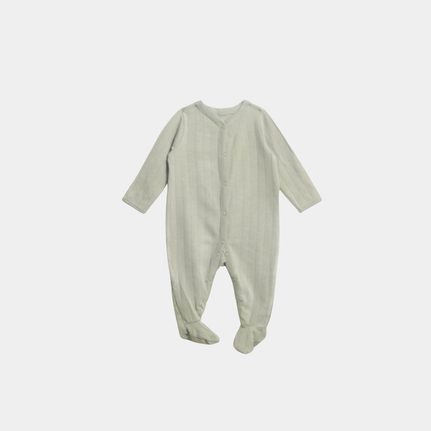 Baby Unisex Footed Jumpsuit – Green Trim with Footed Style - KIDKO