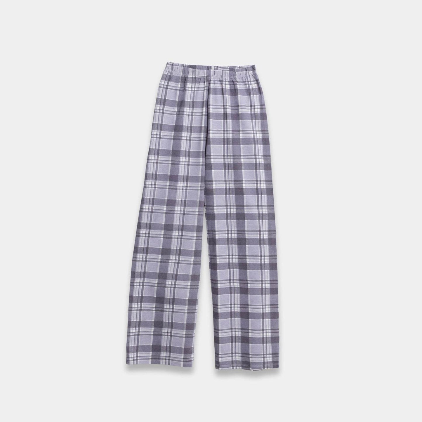 Boys Checkered Cotton Trouser- Light Purple - KIDKO