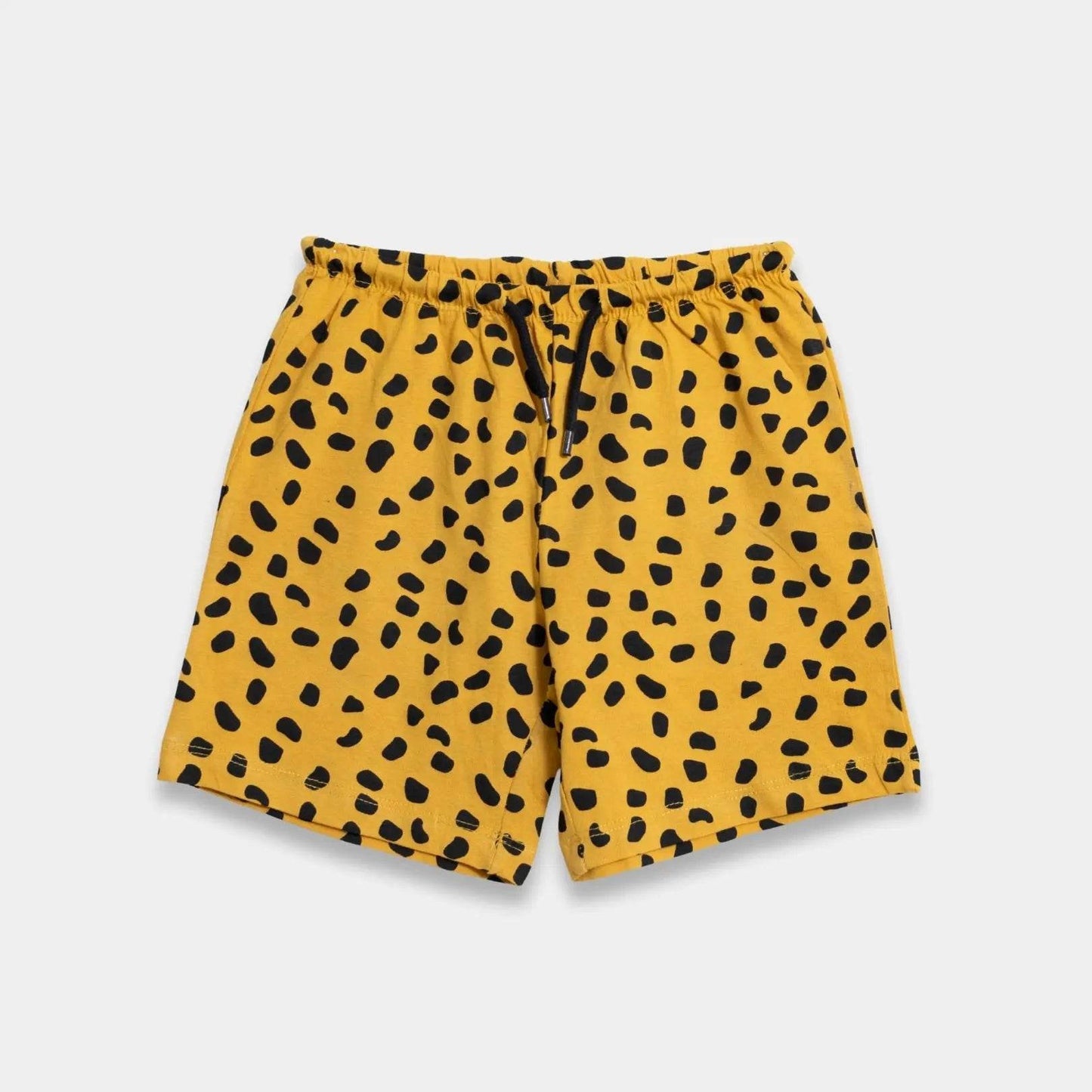 Boys Printed Sweatshorts - Yellow Color - KIDKO