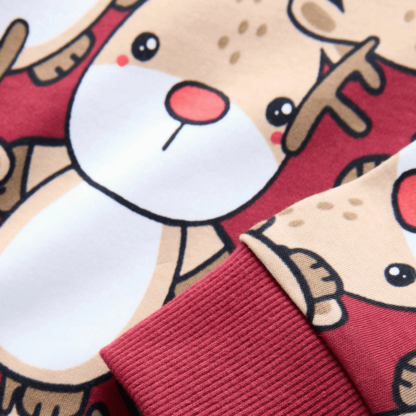 Boys Long Sleeve Christmas Top – Red with Reindeer Appliqué - KIDKO