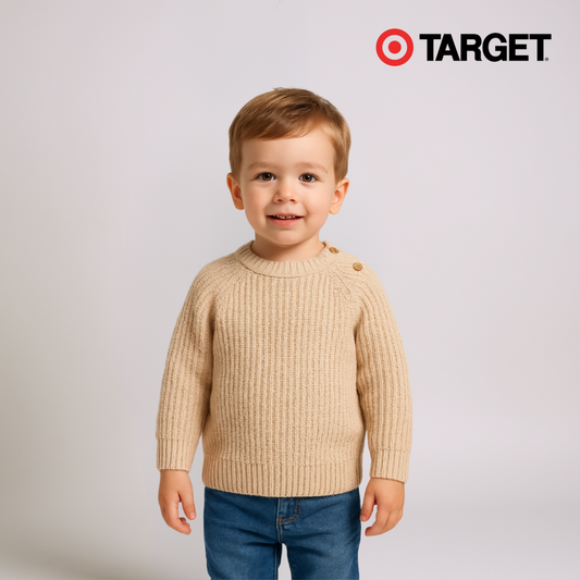 Toddler Knitted Sweater - Vanilla Fleck