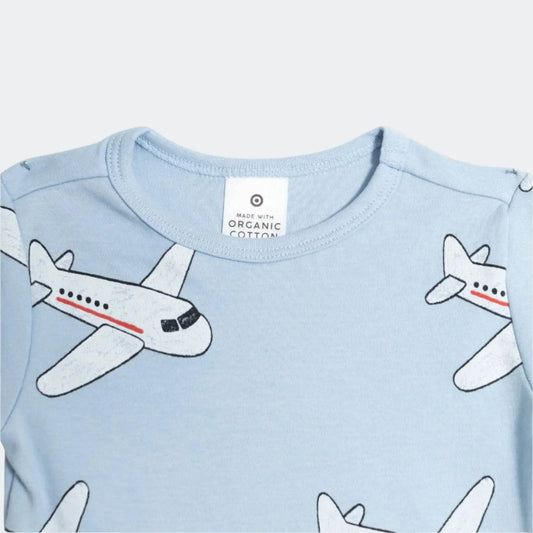 TRG Organic Cotton Bodysuit – Planes Print - KIDKO