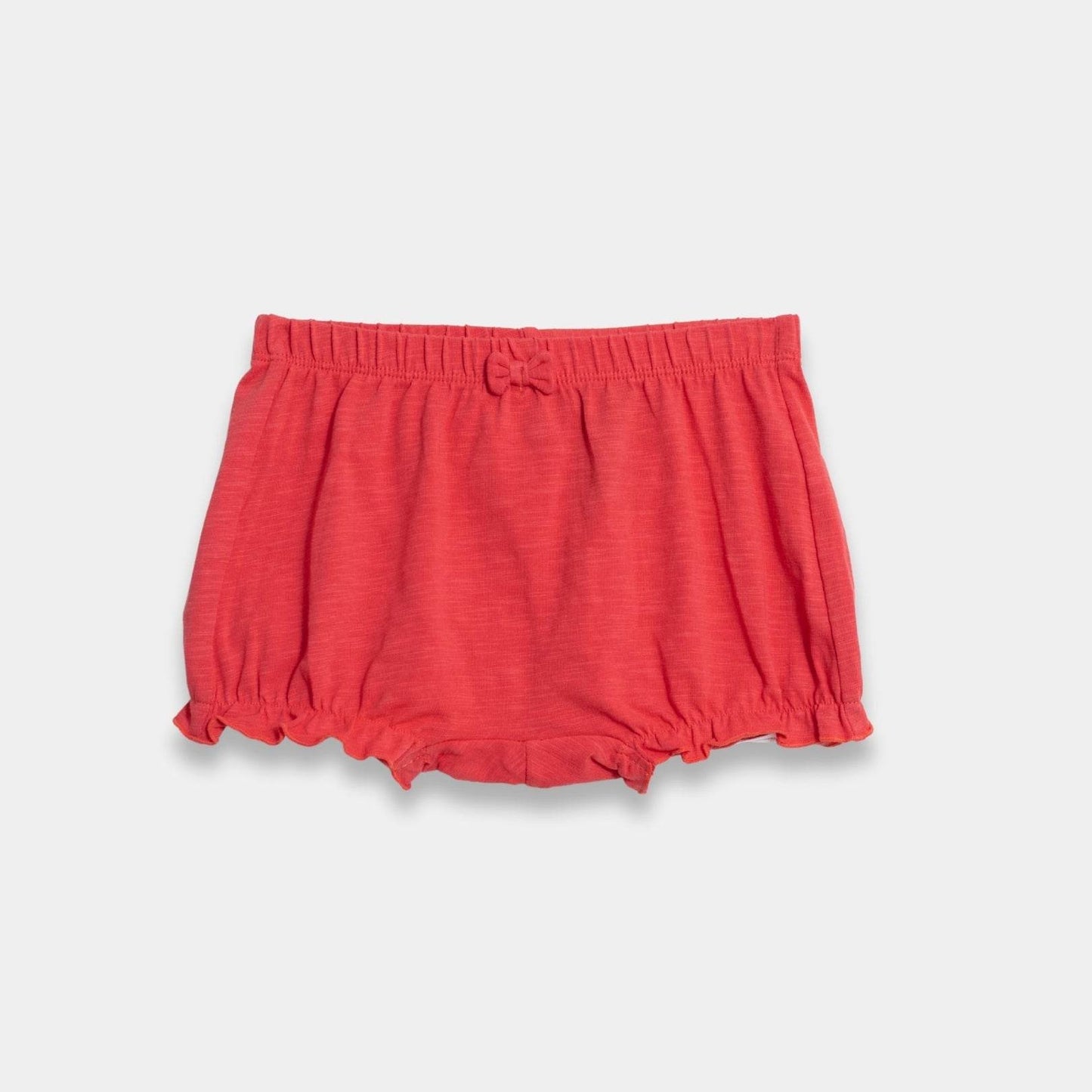 Baby Girls Cotton Shorts - Red Color - KIDKO