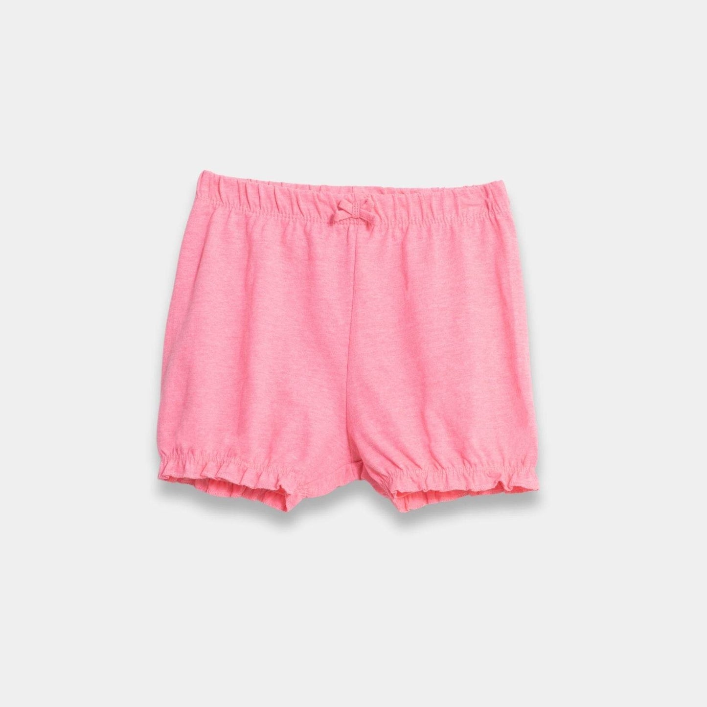 Baby Girls Cotton Bubble Shorts - Neon Pink Color - KIDKO