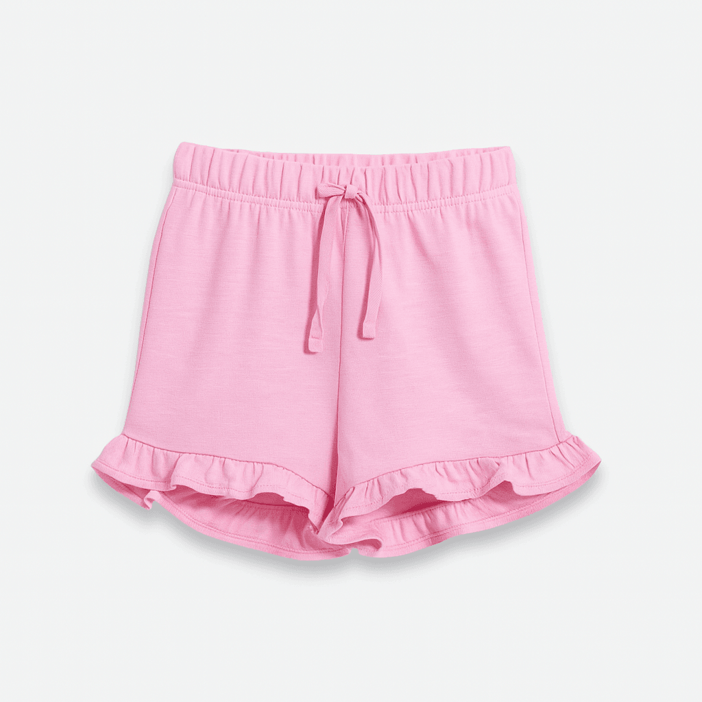 Baby Girls Cotton Shorts - Light Pink Color - KIDKO