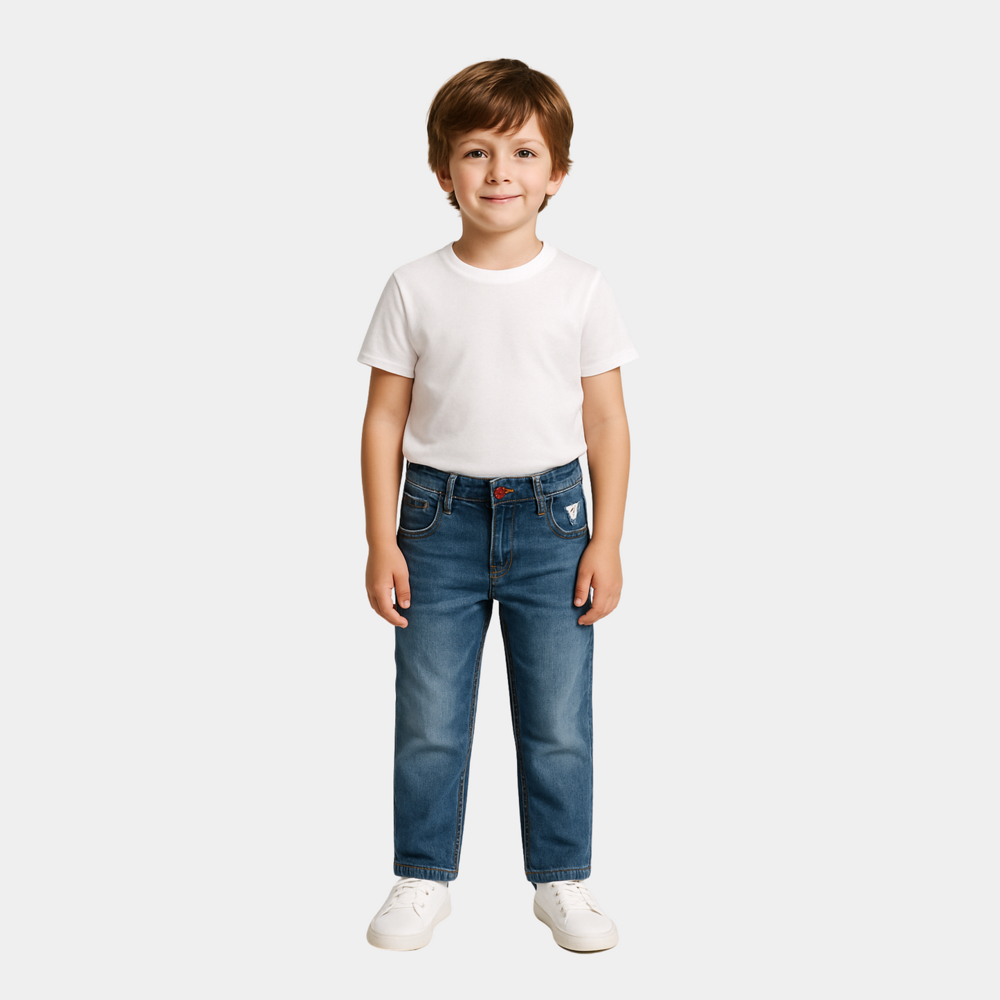 Boys Straight-Leg Jeans - Marine Blue
