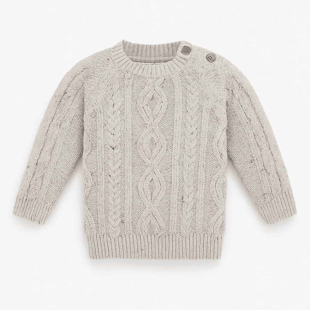 Baby Knit Sweater – Cream - KIDKO