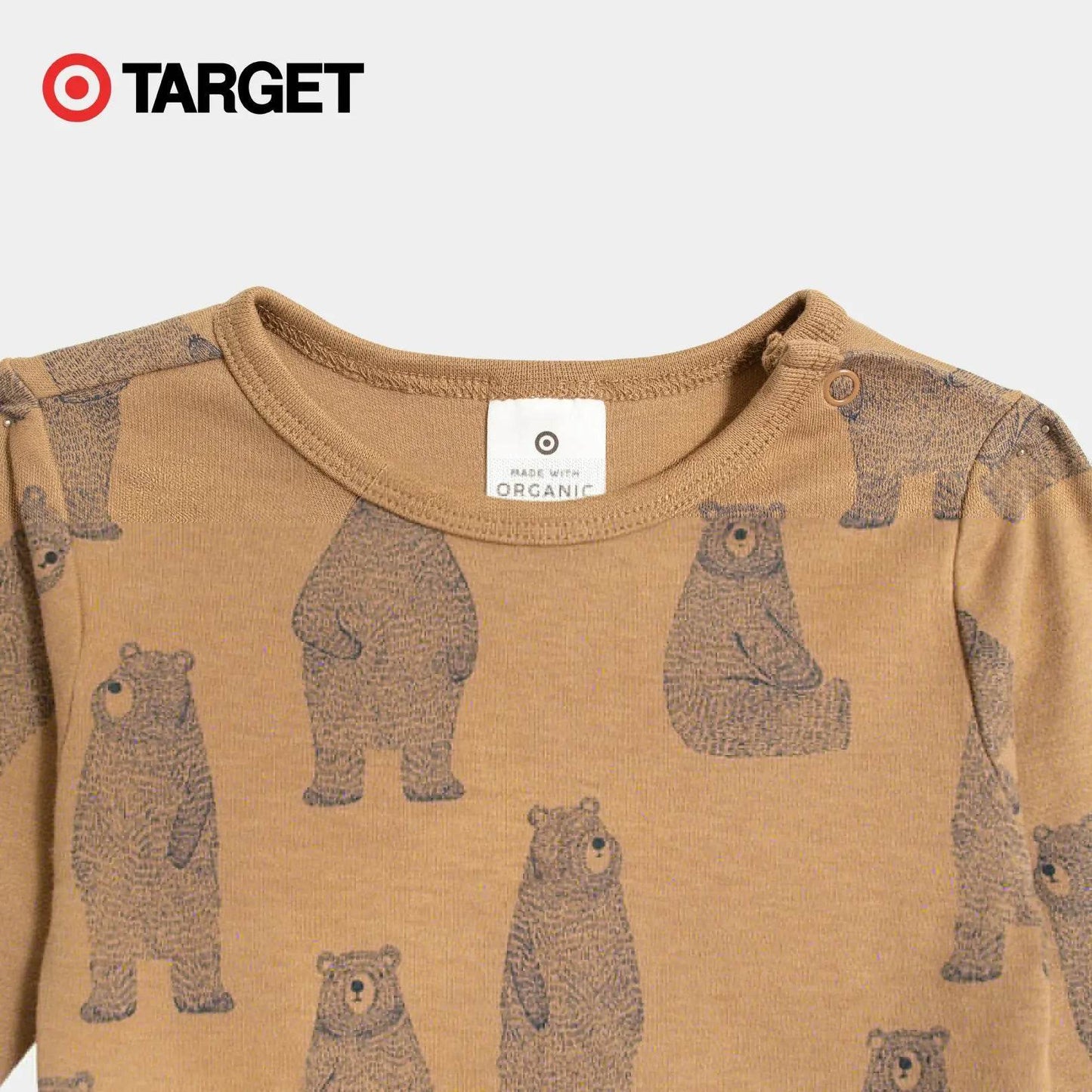 Baby Organic Cotton Bodysuit – Brown Bear Print - KIDKO