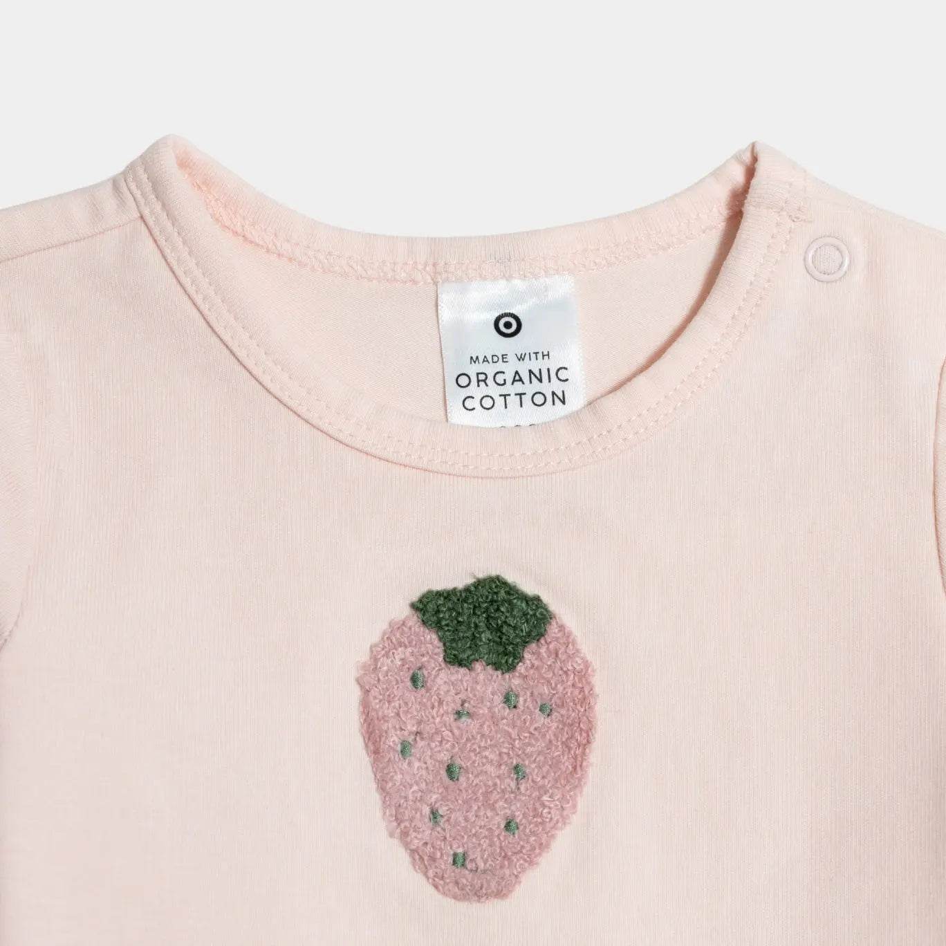 Baby Girls’ Organic Cotton Bodysuit – Strawberry boucle print - KIDKO