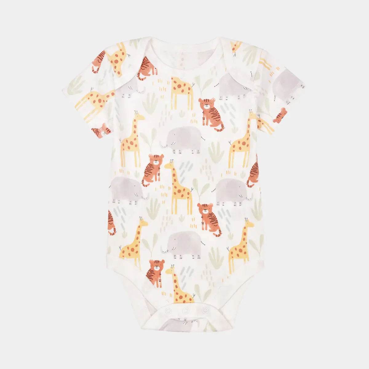 Baby Boys’ Organic Cotton Romper – Animal Print - KIDKO