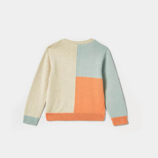 Boys Crew Neck Sweater – Multi Colour block - KIDKO