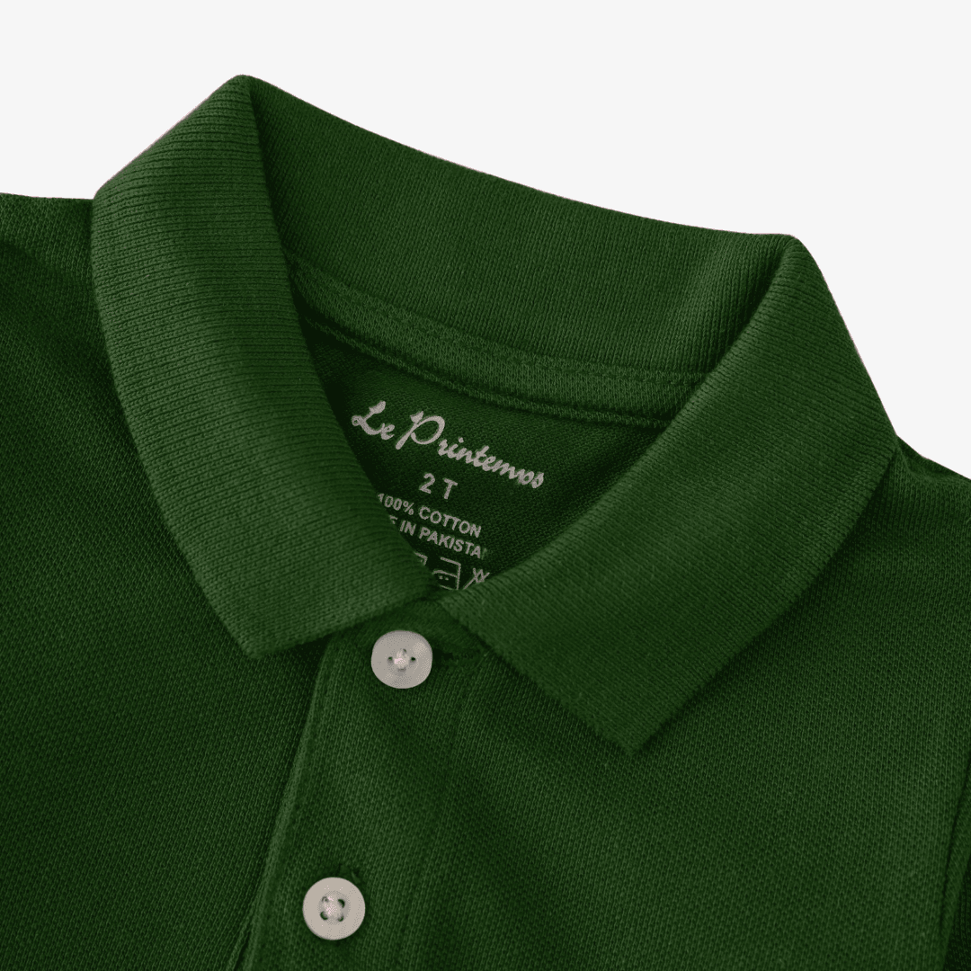 Boys Green Polo Shirt - Leopard - KIDKO