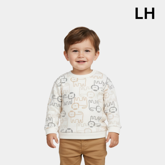 Kids Cotton Sweatshirt – Cat Print