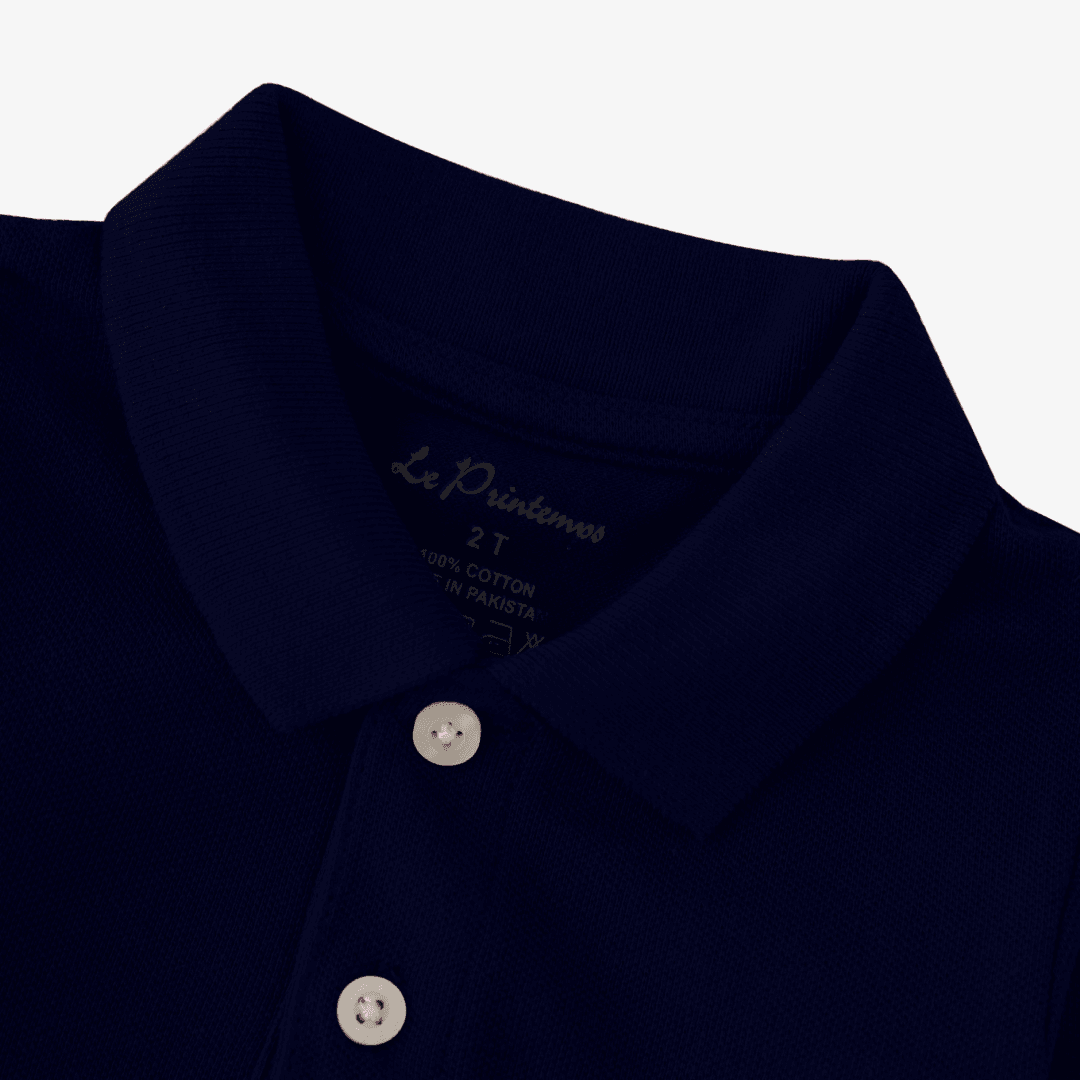 Boys Navy Blue Polo Shirt - Roar Print - KIDKO